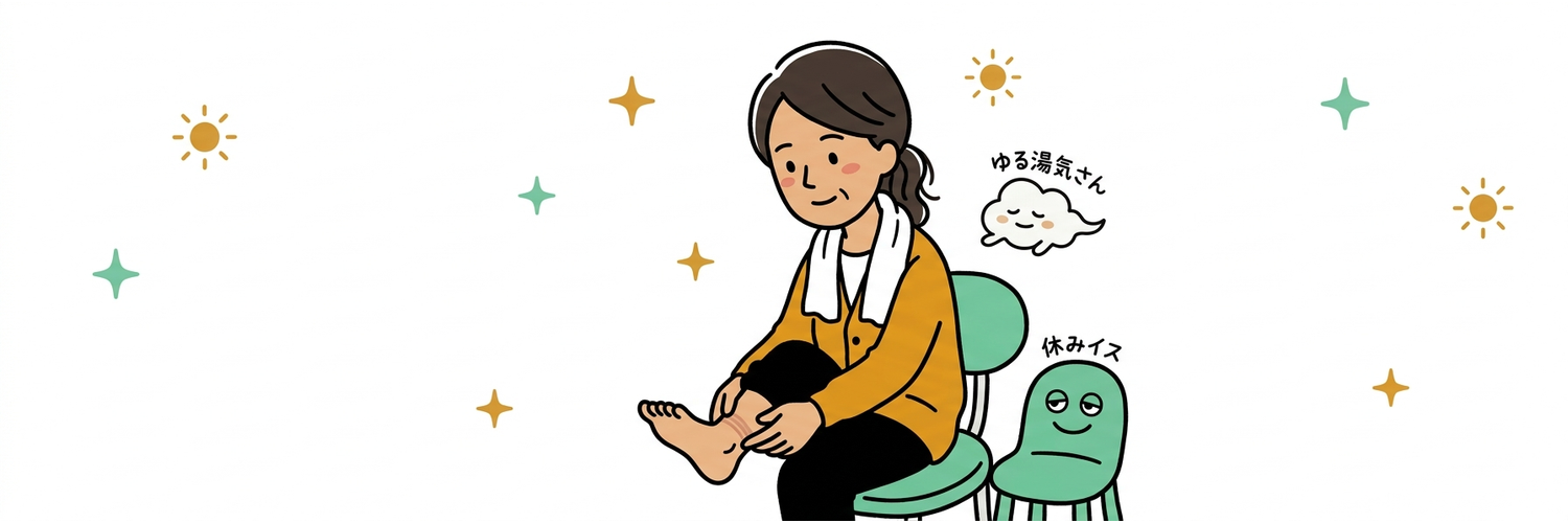 夜勤明け、靴下を脱いだら足首にゴムの跡が消えなかった朝