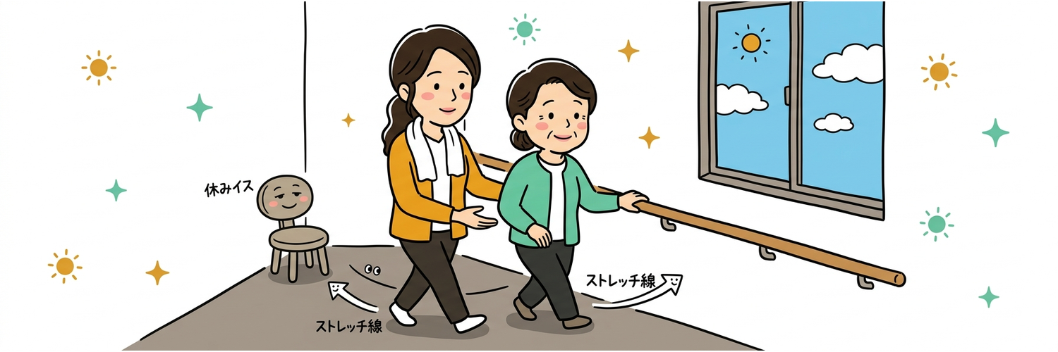 母とトイレまで歩く 12 歩のあいだ、わたしはずっと横を向いていました