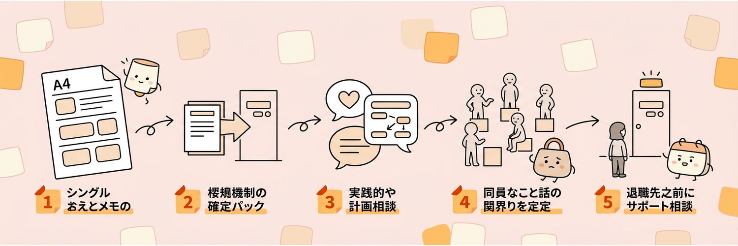 5 つの段取りを整理した図